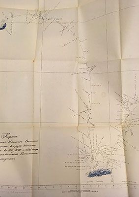 Facsimile of a manuscript chart of the Southern Ocean made in 1820 by Fabian Bellingshausen